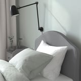 HAUGA Upholstered bed frame, Vissle grey, Twin