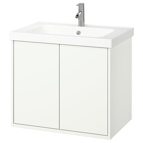 HAVBÄCK / ORRSJÖN Wash-stnd w doors/wash-basin, white, 79x55x70 cm