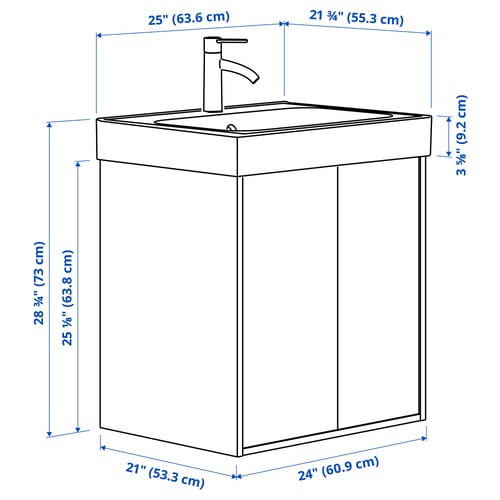 Illustration with measurements for the product: HAVBÄCK.