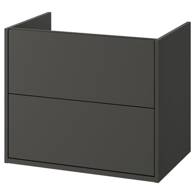 HAVBÄCK Wash-stand with drawers, dark grey, 76x53x64 cm