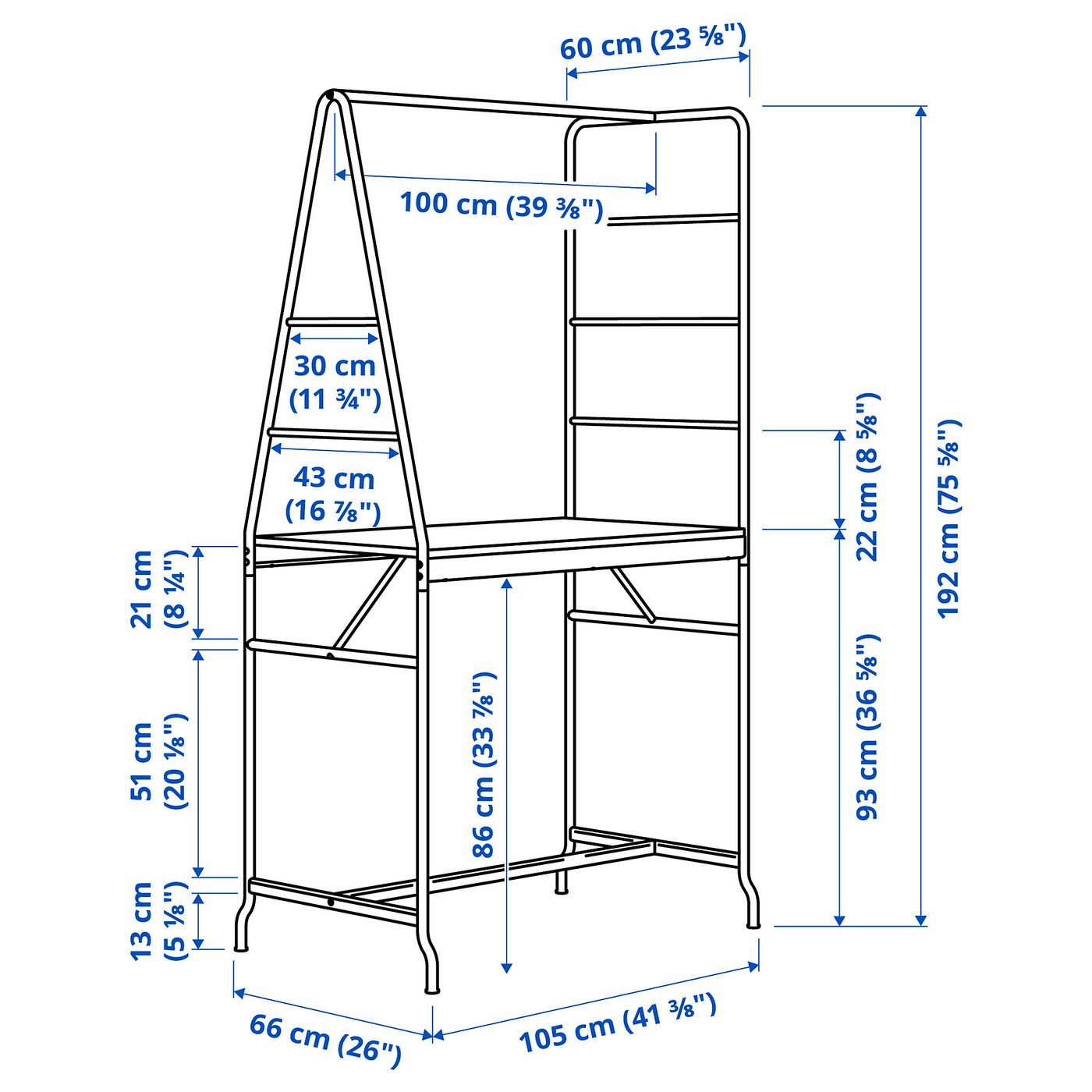 HÅVERUD table with storage ladder, black - IKEA