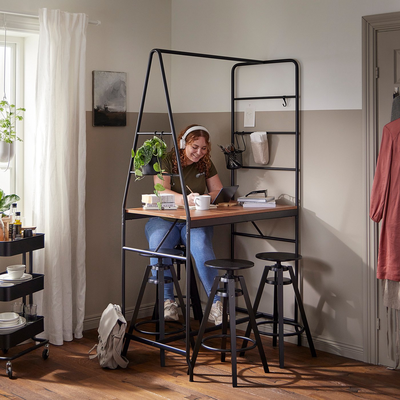 美品 HÅVERUD ホーヴェルード テーブル はしご収納付き ブラック 楽天市場】IKEAイケア HÅVERUD ホーヴェルードテーブル はしご