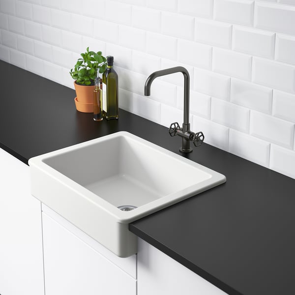 HAVSEN Sink bowl w visible front, white, 63x48 cm