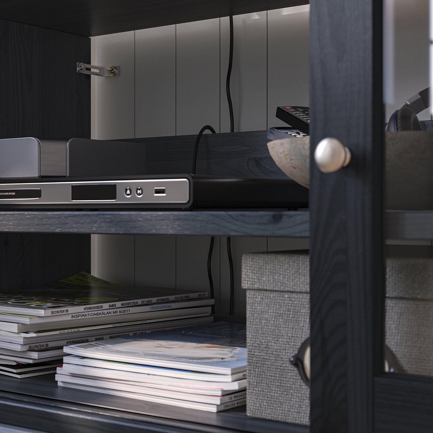 HAVSTA TV storage combination, black, 241x47x89 cm - IKEA