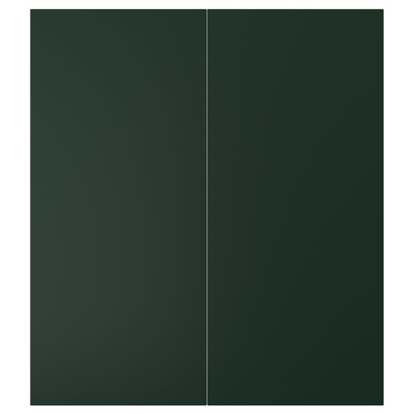 HAVSTORP 2-p door f corner base cabinet set, deep green, 33x76 cm