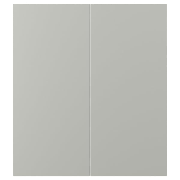 HAVSTORP 2-p door f corner base cabinet set, light grey, 33x76 cm