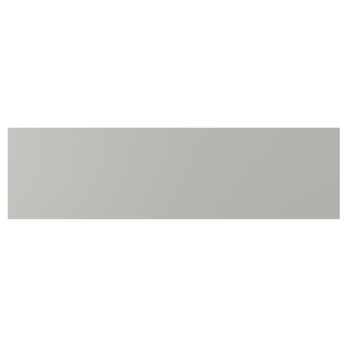 HAVSTORP light grey smooth kitchen cabinet front in rectangular shape.