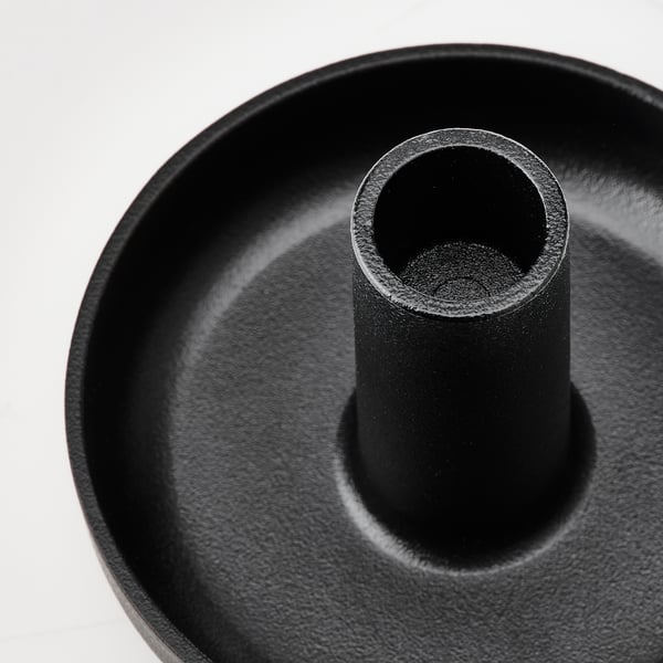 HEDERVÄRD Candlestick, black, 8 cm
