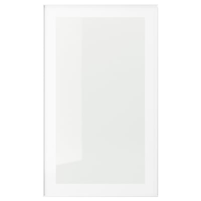 HEJSTA Glass door, white/clear glass, 46x76 cm