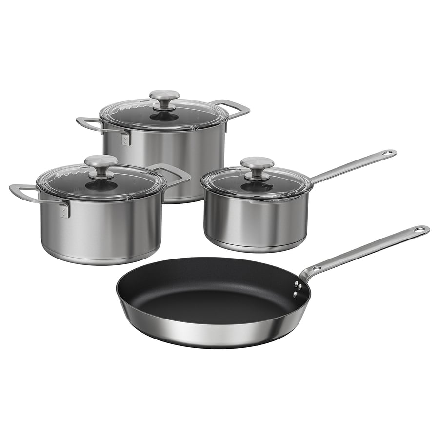 HEMKOMST 7piece cookware set, stainless steel IKEA