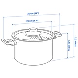 HEMLAGAD Pot with lid, non-stick coating black, 5 l