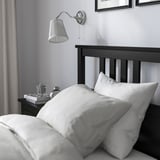 HEMNES Bed frame with 2 storage boxes, black-brown/Luröy, Twin