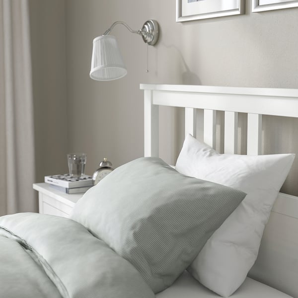 HEMNES Bed frame with 2 storage boxes, white stain, Twin