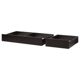 HEMNES Bed storage box, set of 2, black-brown, Queen/King
