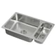 Option: HILLESJÖN Inset sink 1 1/2 bowl, stainless steel, 75x46 cm