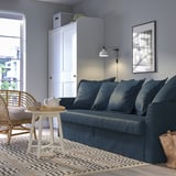 HOLMSUND 3-seat sofa bed, Kilanda dark blue