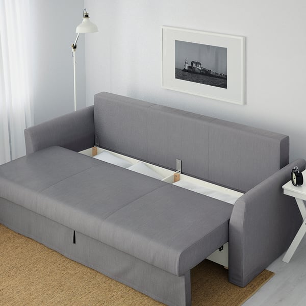 Holmsund Three Seat Sofa Bed Nordvalla Medium Grey Ikea