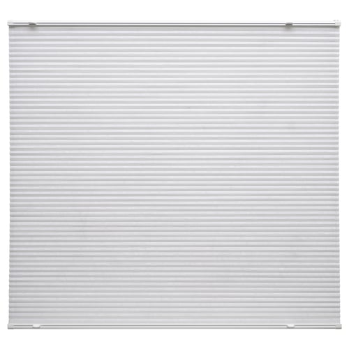 This image shows a white, rectangular HORNVALLMO pleated blind, designed for window privacy and light filtering.