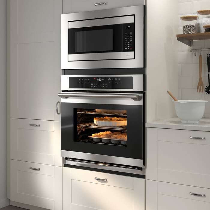 HUVUDSAKLIG Builtin microwave, stainless steel colour IKEA