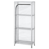 HYLLIS Shelving unit with cover, transparent, 60x27x140 cm