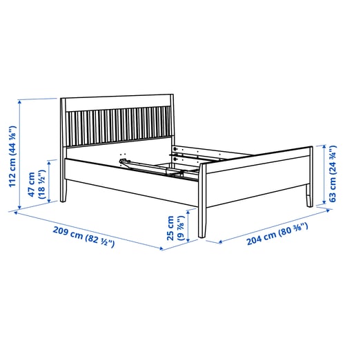 Illustration with measurements for the product: IDANÄS.