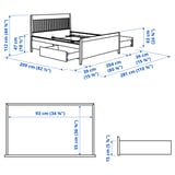 IDANÄS Bed frame with storage, white, King