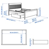 IDANÄS Bed frame with storage, white, Queen