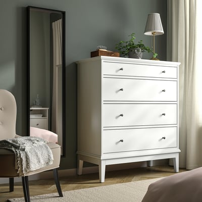 IDANÄS Chest of 4 drawers, white, 104x50x118 cm