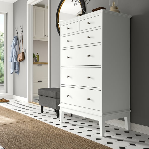 IDANÄS Chest of 6 drawers, white, 84x50x135 cm