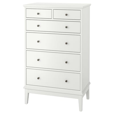 IDANÄS Chest of 6 drawers, white, 84x50x135 cm