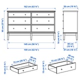 IDANÄS Chest of 6 drawers, white, 162x50x95 cm