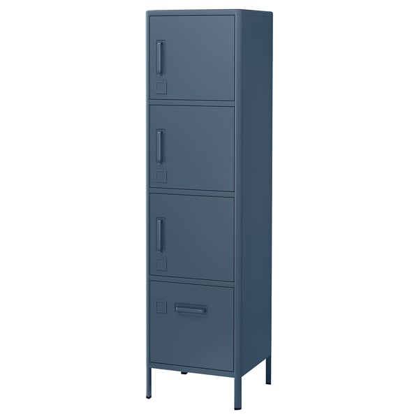 Idasen High Cabinet With Drawer And Doors Blue Ikea
