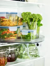 IKEA 365+ Food container with lid, square/glass, 180 ml