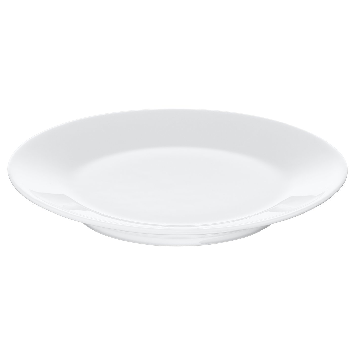IKEA 365+ white porcelain plate, round, simple design.