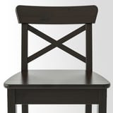 INGOLF Bar stool with backrest, brown-black, 63 cm