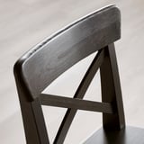 INGOLF Bar stool with backrest, brown-black, 63 cm