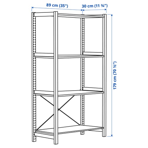 Illustration with measurements for the product: IVAR.
