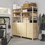 IVAR 2 sections/shelves/cabinet, pine, 174x50x179 cm