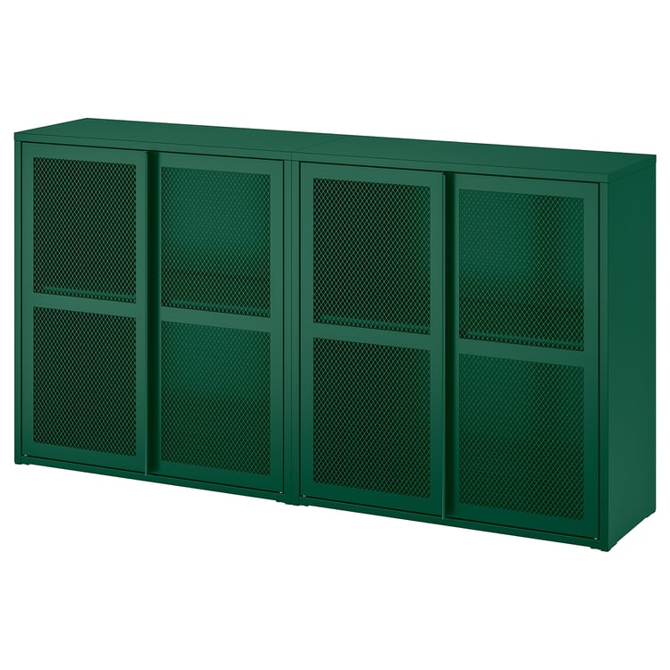 IVAR with doors, green mesh, 160x30x83 cm IKEA