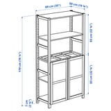 IVAR Shelving unit, with 2 doors pine/felt felt, 89x50x179 cm