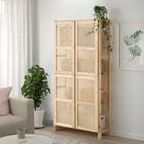 IVAR Shelving unit with doors, with 4 doors/pine, 89x30x179 cm