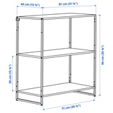 JOSTEIN Shelving unit, in/outdoor/metal white, 81x40x90 cm