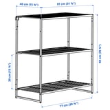 JOSTEIN Shelving unit, in/outdoor/wire white, 81x40x90 cm
