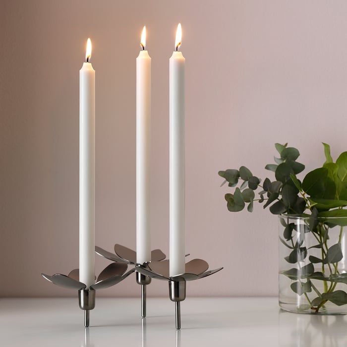 JUBLA unscented candle, white, 35 cm IKEA