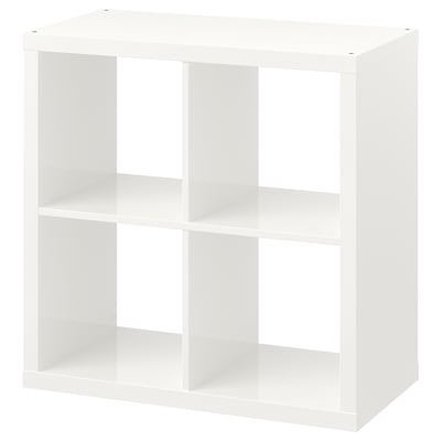 KALLAX Shelving unit, high-gloss white, 77x77 cm