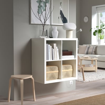 KALLAX Shelving unit, high-gloss white, 77x77 cm