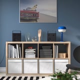 KALLAX Shelving unit, white stained oak effect, 77x147 cm