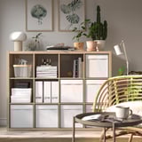 KALLAX Shelving unit, white stained oak effect, 112x147 cm