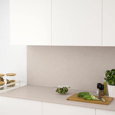 KASKER Custom made worktop, matt light grey/beige/stone effect quartz, 1 m²x2.0 cm