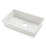 KILSVIKEN quartz sink, white, rectangular, single basin, smooth surface.